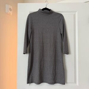 The Limited Black and White, Gray Turtleneck Dress - Petite Small